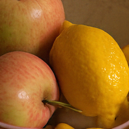Generated lemon and apples